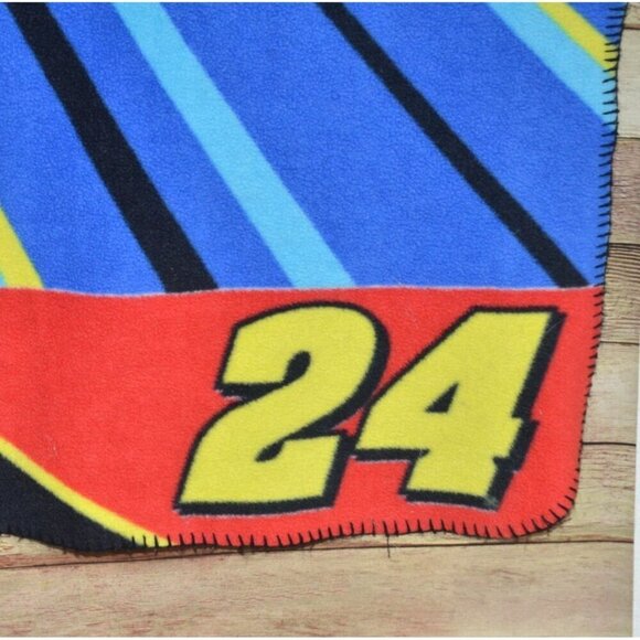 Jeff Gordon Nascar #24 Monte Carlo Fleece Throw Blanket Size 57" X 50" Signature - Picture 4 of 6